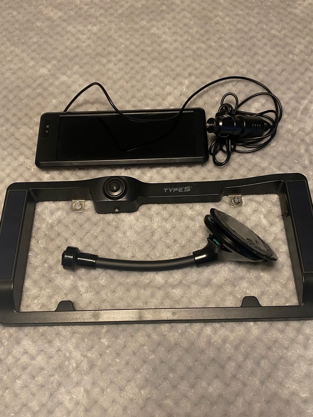 TYPES Black License Plate Frame with Built-In Camera